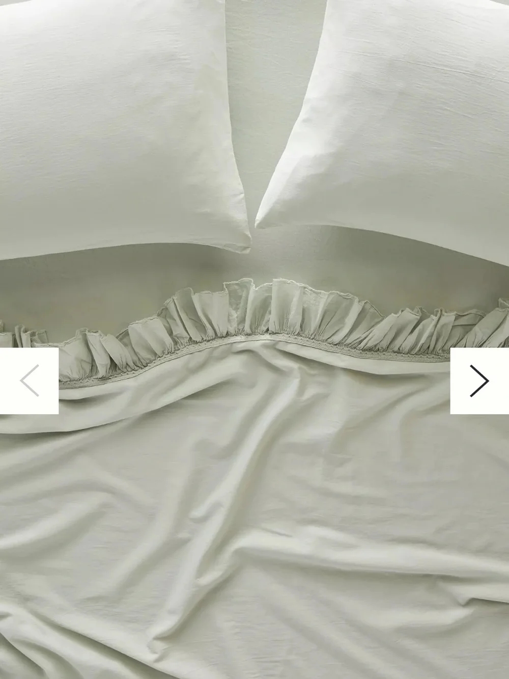 Soft Sage Ruffled Cotton Duvet Cover